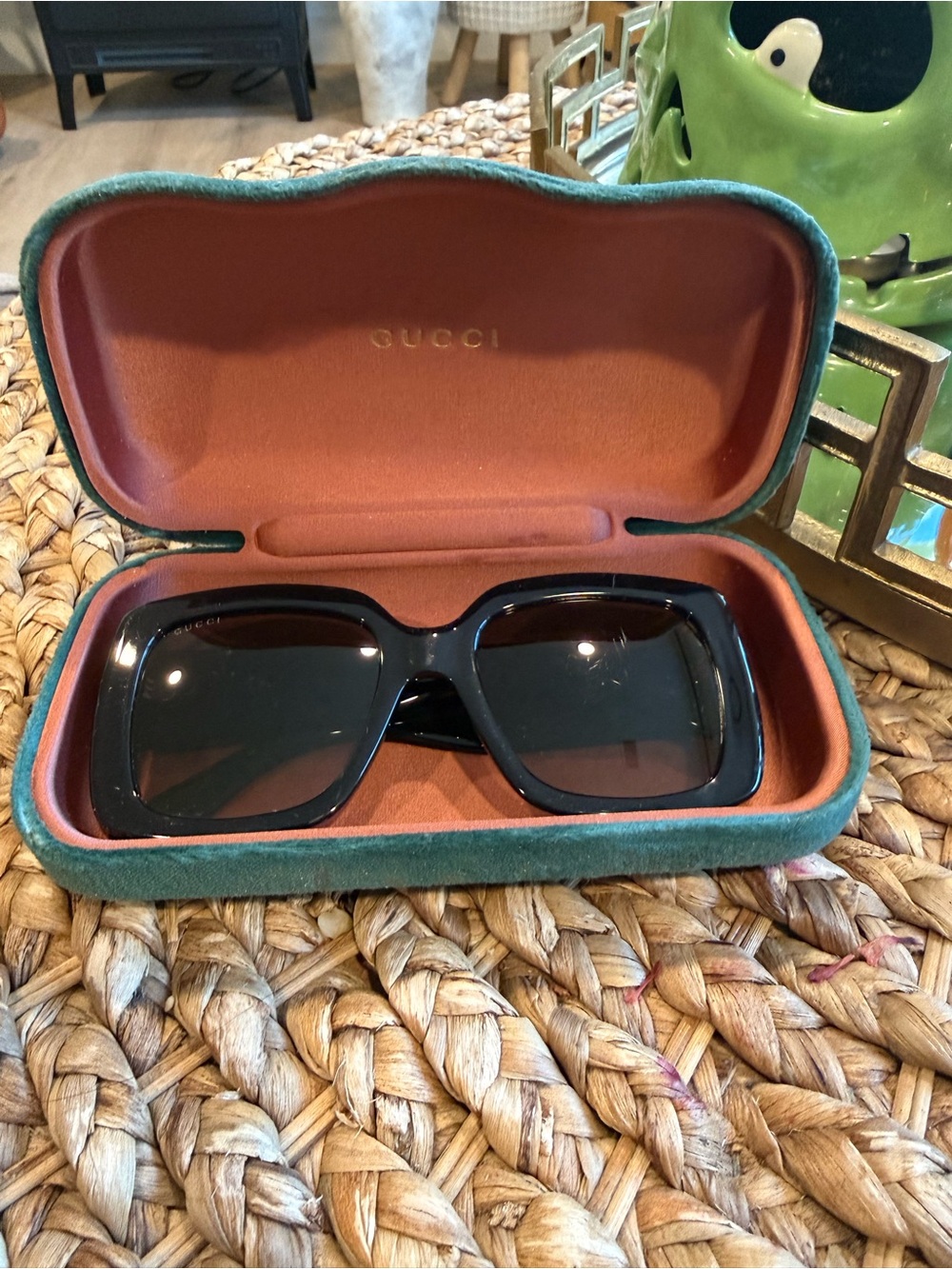 Authentic Gucci Women’s Black Sunglasses with Dark Gradient Lenses